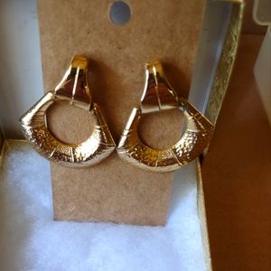 Vintage Door Knocker Gold tone Earrings